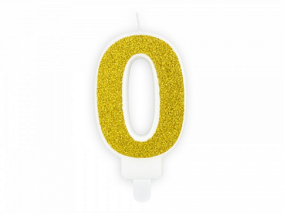 Свічка для торта Partydeco цифра 0 золота 7 см (SCU3-0-019B)