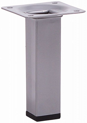 Мебельная ножка Larvij L61S10MS25 квадратна 25х25х100 мм срібляста 