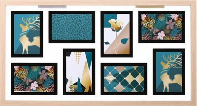 Колаж Glam на 8 фото 36,5х67,5х2,5 см 10x15 см дерево