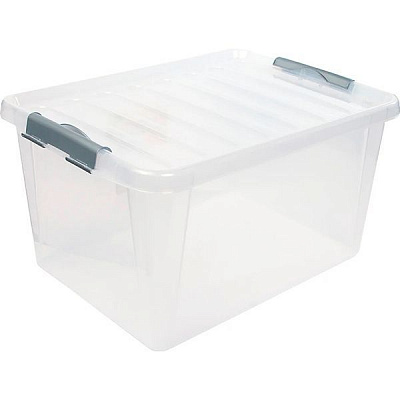 Контейнер полипропиленовый Heidrun 605_прозорий ClipBOX light 31 л прозрачный 250x350x480 мм
