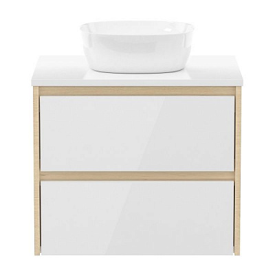 Тумба подвесная Imprese Netka 60 см f3201Dr со столешницей и умывальником, дуб