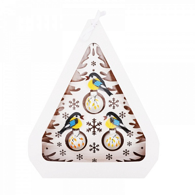 Ялинка декоративна з декором, 3мм ,прикрашена кульками зі скла 40мм