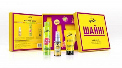 Косметический набор для женщин Got2b by Schwarzkopf Shiny cухой шампунь Extra Fresh 200 мл + гель для укладки Glued 150 мл + спрей-блеск Metallic Art Золотой 50 мл