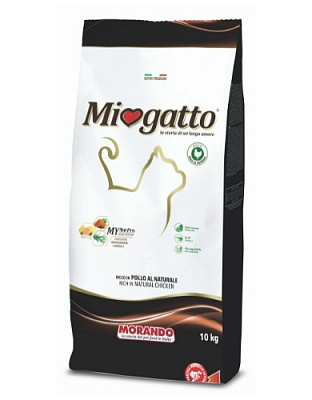 Корм сухий для кошенят від 1 до 12 місяців, для вагітних і годуючих кішок Morando MioGatto Junior with Chicken курка 10 кг