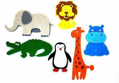 Набір декоративний Діамантові ручки з фетру Зоопарк 125156 4 мм 20*15 см multicolor