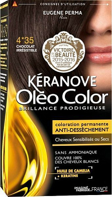 Крем-краска для волос Keranove Oleo Color №4*35 шоколад 125 мл