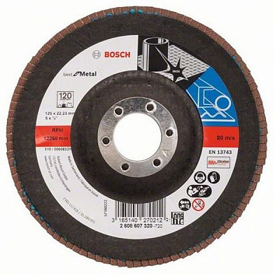 Круг пелюстковий Bosch 125 мм P120 2608607320