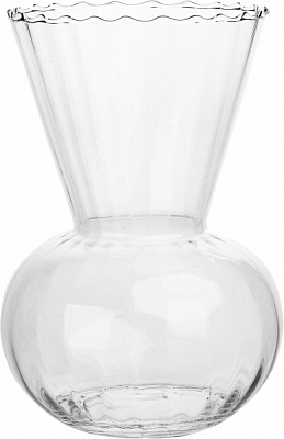 Ваза скляна прозора Флор d10,5 h15 см Wrzesniak Glassworks