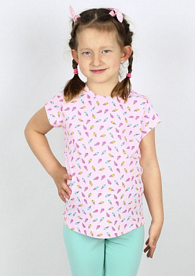 Футболка для девочек Sweet baby №0021/16095 р.134 розовый с рисунком 