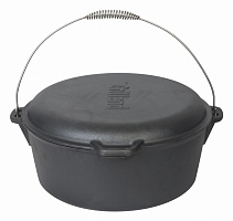 Казан Grilland ø315 мм 135 мм 8 л чугунный з кришкой-сковородой, UHR-250304