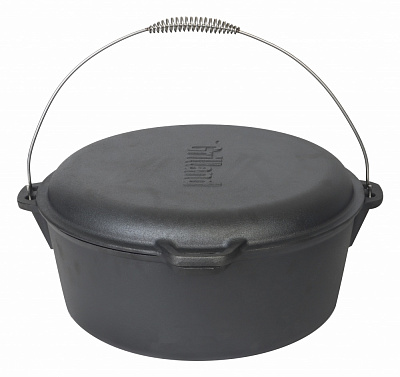 Казан Grilland ø315 мм 135 мм 8 л чугунный з кришкой-сковородой, UHR-250304