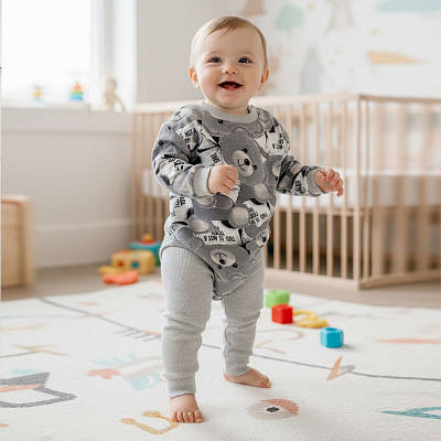 Комплект детской одежды Blanka Мишка серый р.68-74 110874