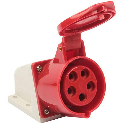 Розетка силовая с заземлением E.NEXT (e.socket.pro.5.16) 3p+N+PE (115) красный p012007