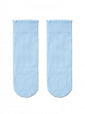 Шкарпетки для дівчаток Conte Elegant нарядні Fiori р.20–22 світло-блакитний