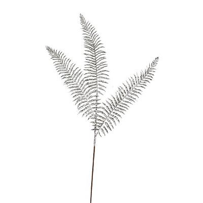 Веточка декоративная YES! Fun Папоротник серебро глиттер 83 см 973872 