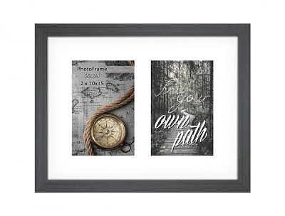 Фоторамка с паспарту SvitArt FKP-2-1913-6A 10x15 см антрацит 