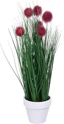 Растение искусственное трава с фиолетовыми шариками 34 см в горшке P5262JSY-34