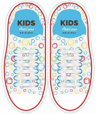 Шнурки силиконовые AntiLaces Kids 38 мм 12 шт. белый