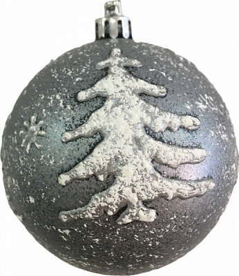 Шар Елка d60 60 мм серебро 2973