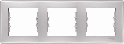 Рамка трехместная Schneider Electric Sedna горизонтальная алюминий SDN5800560
