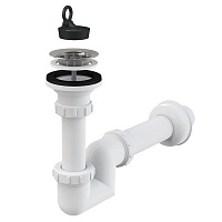 Сифон для умивальника Alca Plast d40 з нержавіючою решіткою d63 30 см