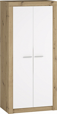 Шкаф Грейд Марлин 900х1940х546 мм белый альба / дуб артизан 