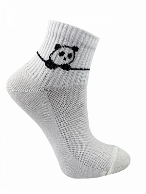 Носки женские Premier Socks Эконом средняя сетка с пандой р.23-25 белый