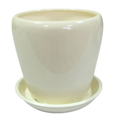 Горшок керамический Ориана-Запорожкерамика Грация №1 глянец круглый 10л бежевый 