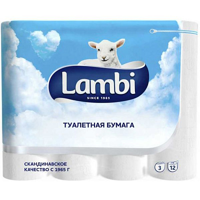 Бумага туалетная Metsa Tissue Lambi Soft and Caring 12 шт