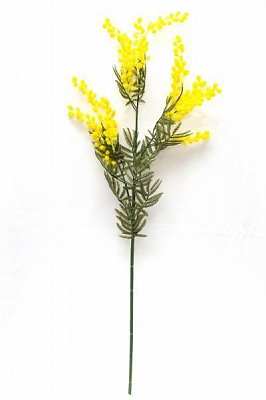 Цветок искусственный Мимоза 3 ветви 88 см желтая Девилон