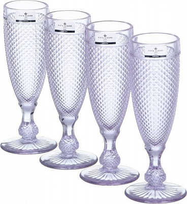 Набор бокалов для шампанского Bicos Cinza лиловый 190 мл 4 шт. 49000088 Vista Alegre