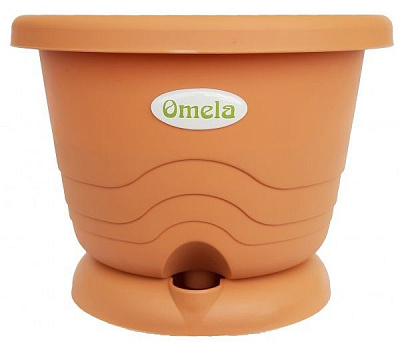 Горщик пластиковий Омела круглий кориця