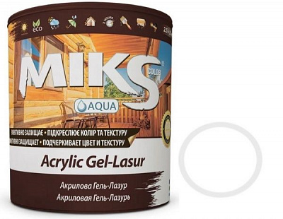 Лазурь MIKS Color акриловая белый полумат 0,8 л