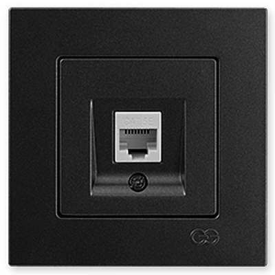 Розетка компьютерная Gunsan Eqona IP20 черный 01 40 34 00 100 130