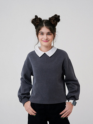 Джемпер для девочки Smil р.146 темно-серый 116610 