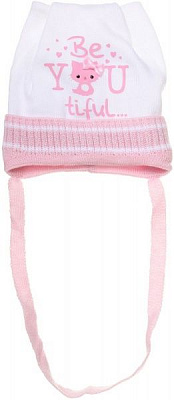 Шапочка детская для девочки Luna Kids р.36 светлая пудра 2146 
