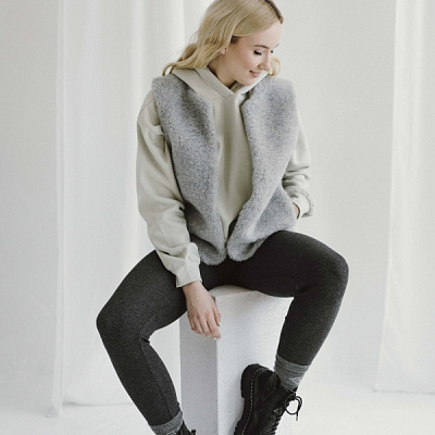 Жилет Flokati Coral р. M/L сірий