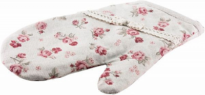 Прихватка-рукавиця Red Rose з мереживом 18x29 см бежевий Прованс