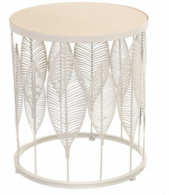 Стол журнальный Marina1 стекло/металл белый 520x540x560мм 