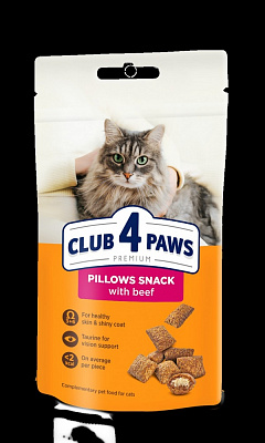 Снеки Club 4 Paws для котів подушечки, зі смаком яловичини