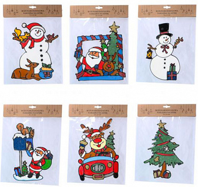 Наклейка новогодняя 23х31 см микс LEJ1900