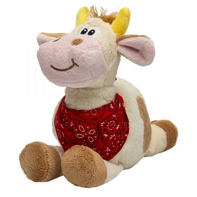 Мягкая игрушка Корова с платочком 16 см бежевая 394387 