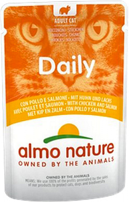 Консерва для кошек Almo Nature Daily Cat Курица и лосось 70 г