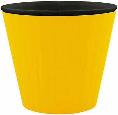 Горшок пластиковый Алеана Ибис круглый 1,6л желтый с черным (114034) 