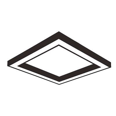 Світильник світлодіодний E.NEXT Geometric Square Lite 35 Вт опал чорний 4000 К AF003.3311.840.A000