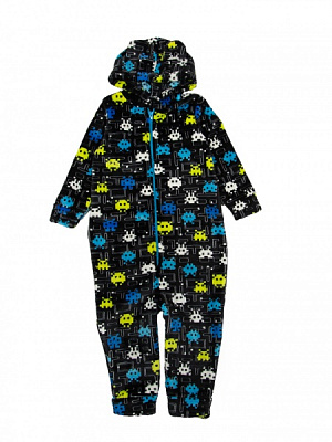Кігурумі-піжама для хлопчиків Маленькие люди Піксель (вельсофт) р.122–128 чорний