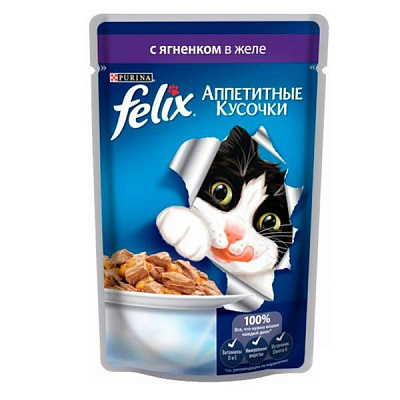 Корм Felix Fantastic з ягням у желе 100 г
