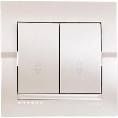 Выключатель проходной двухклавишный Lezard Deriy без подсветки 10 А 250В жемчужно-белый 702-3030-106