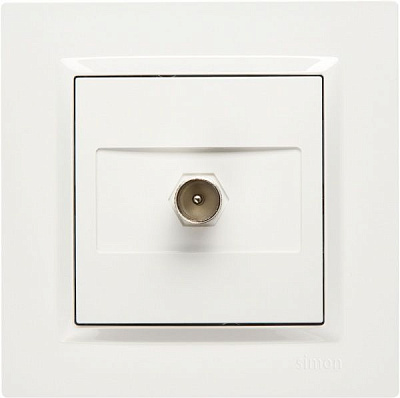 Розетка TV Simon 10 белый CAK1.01/11