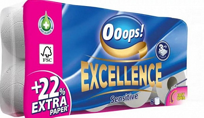 Туалетний папір Ooops! Excellence тришаровий 8 шт.